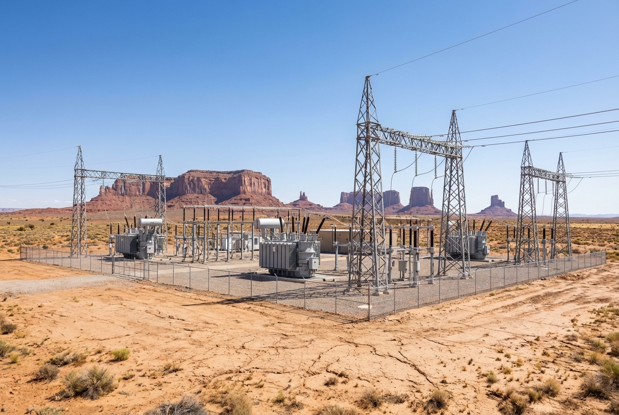 Solar panels at Fort Mojave tribal facility representing existing clean energy infrastructure